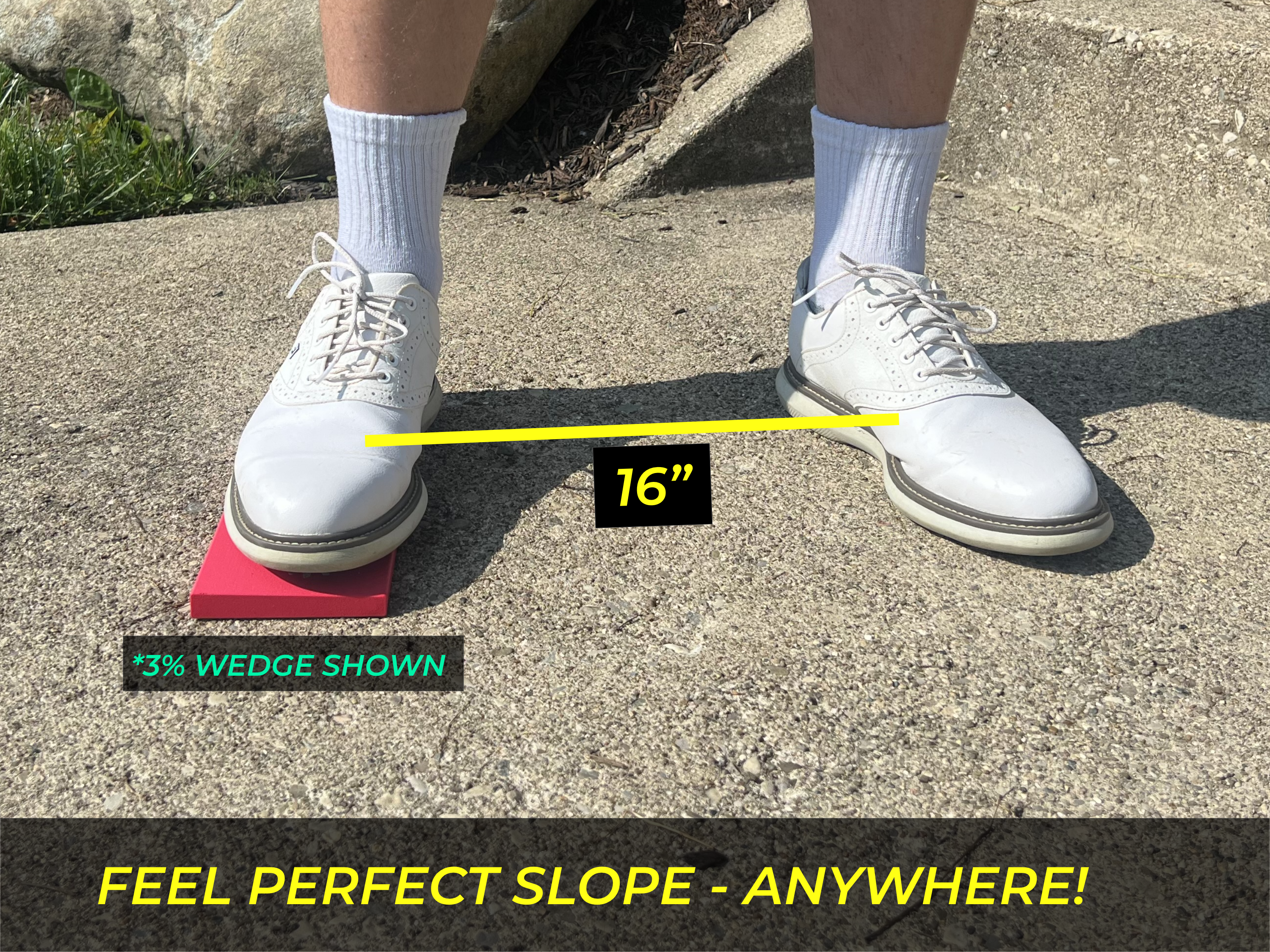 Golfer standing on SlopeFeel wedge